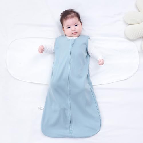 Image of Baby Sleep Sack Swaddle 3-Way Adjustable Wearable Blanket 100% Cotton.