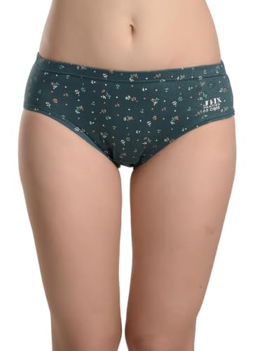 Image of Panty Set for Women | Printed Mid Waist Cotton Panties for Women Combo | Hipster Briefs | Soft Breathable Innerwear for Women | Ladies Innerwear | Pack of 5