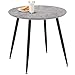 GOLDFAN Okrągły stół do jadalni, mały stół kuchenny, retro stół z metalowymi nogami do jadalni, szary