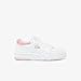 Lacoste Womens Lineshot Sneaker, WHT/LT PNK, 8