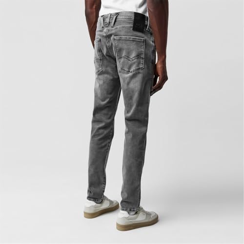 Replay Herren Jeans Anbass Slim-Fit Hyperflex mit Stretch, Grau (Medium Grey 096-1), 31W / 32L – Ansicht 4