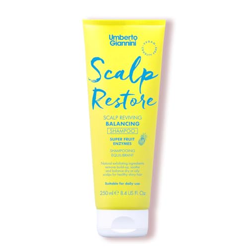 Umberto Giannini Scalp Restore Balancing Shampoo, Vegan & Cruelty Free Scalp Reviving Formula with Super Fruit Enzymes, 8.5fl Oz