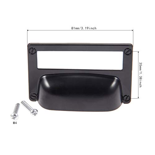 Dophee 6 Pack Label Holder Pull Handles, 3.19"X2.05" Oil Rubbed Black Drawer Pulls, Vintage Decorative Zinc Alloy Cabinet Knobs With Mounting Screws For Cupboard Door Carpenter Repair #TOP1