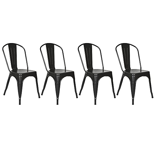 LANTUS Lot de Chaises de Salle à Manger Empilables en Métal Style Industriel Vintage, Convient pour Une Utilisation Intérieure et Extérieure, Chaise de...