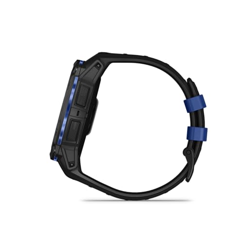 Image of Garmin Instinct 3 - 50 mm, AMOLED Display, Rugged Outdoor GPS Smartwatch, Built-in Flashlight, Supernova Collection Limited Edition Color, with Black /Bolt Blue Silicone Band