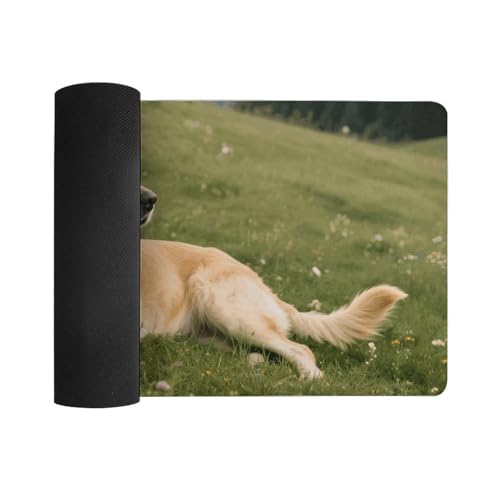 Desk Pad Protector 24x12 Inch Extended White Rubber Mat miniatura 3