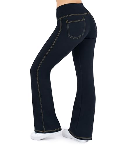 Nirlon Crossover Bootcut Jeggings for Women - Flare Leggings for Women Tummy Control Regular and Plus Size Jeggings