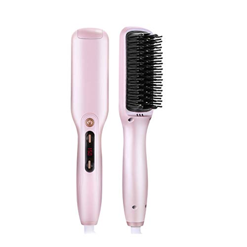 Hair Care Professional PTC Heating Straightener Curler Styler Brush Straighting Ceramic Curling Iron Hot Comb Brushes miniatura 1