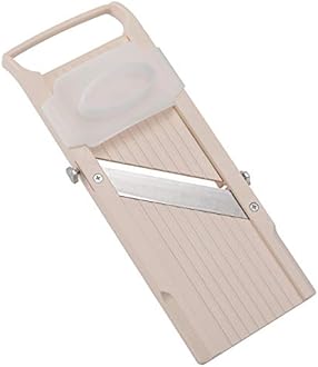 Benriner Super Standard Madoline Slicer, with with 4 Japanese Stainless Steel Blades, Almond