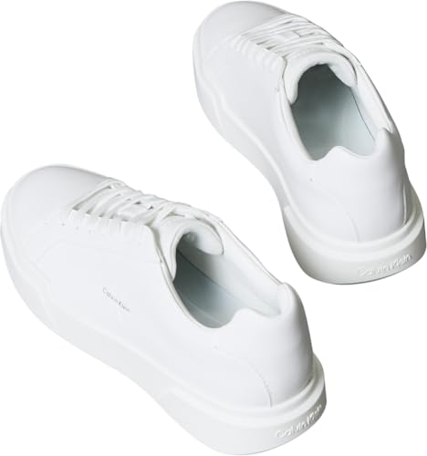 Calvin Klein Baskets Cupsole Femme Chunky Laceup en Cuir, Blanc (Triple Bright White), 39