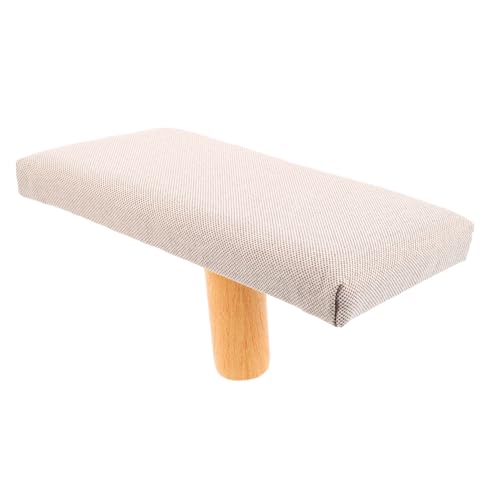 VICASKY Silla de meditación de madera con cojín, taburete ergonómico para yoga y meditación, versátil, color beige para rodillas y ejercicios de equilibrio, duradero