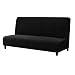 subrtex Sofabezug ohne Armlehnen Stretch Abdeckung Husse für Sofabett Sofaüberzug Armless rutschfest Stretch Abdeckung(Schwarz)