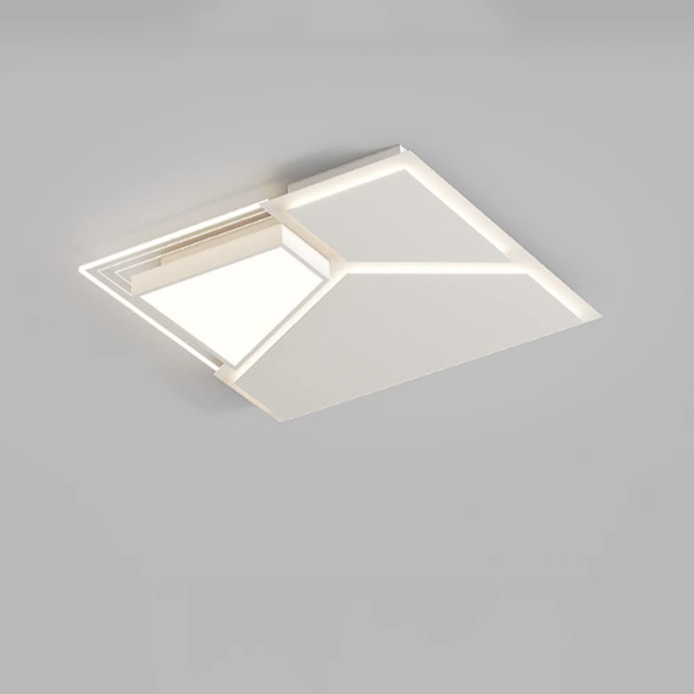 Nowoczesny LED Lampa sufitowa Biały kwadrat Możliwość przyciemniania Z pilotem Światło sufitowe zdalnego sterowania Okrągłe Lampa Oświetlenie wewnętrzne sypialnia balkon hala kuchnia,Ø46CM