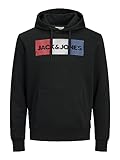 jack & jones jjecorp logo sweat hood noos felpe con cappuccio, nero (black 3), xxl uomo