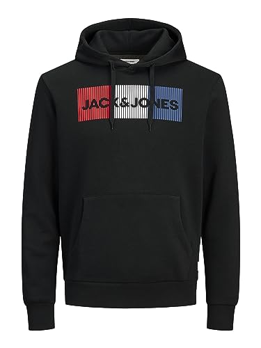 JACK & JONES Herren Jjecorp Logo Sweat Hood Noos Kapuzenpullover, Black 3,...