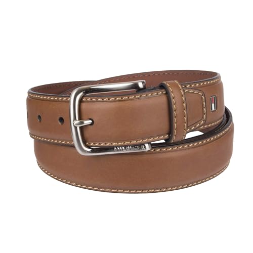 Tommy Hilfiger Herrengürtel, Braunes Logo, 6