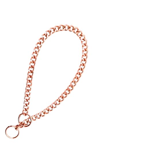 MSR Durable Dog 2 Feet Choke Chain in Rose Gold, Elegant, Rust Resistant, and Perfect for Stylish Medium to Large Dogs, Size : S/NO.10