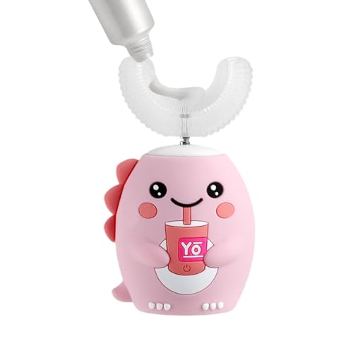 Cepillo de dientes eléctrico para niños, ajuste de 6 velocidades, limpieza automática, cepillo de dientes de masaje automático, para entrenamiento de niños, niñas, camping, al aire libre, dormitorio