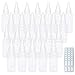 Trendbox 2oz Clear Plastic Bottles Applicator with Twist Top Cap BPA-Free For Hair Oils and Liquids 24 Pack with 24pcs Labels