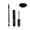 MAEPEOR Liquid Lipstick and Lipliner Set, 2PCS Set, Black, Matte Finish, Long Lasting, Waterproof, Non-Stick Cup, Velvety Lipgloss for Women and Girls