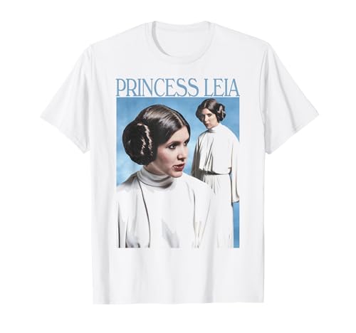 T-shirt Star Wars Princess Leia photo retro au graphisme authentique vieilli monochrome