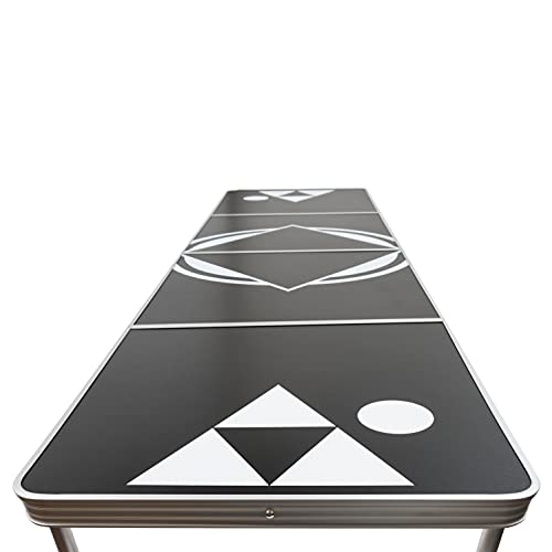 8' Beer Pong Table - Lightweight & Portable with Carrying Handles by Red Cup Pong (Black)