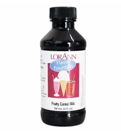 LorAnn Fruity Cereal Milk Flavor Fountain, 4 oz Bottle