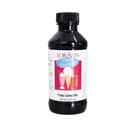LorAnn Fruity Cereal Milk Flavor Fountain, 4 oz Bottle