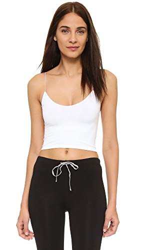 Free People, Womens, Seamless Skinny Strap Crop Cami, White, XS-SM (US Women's 0-6)-One Size