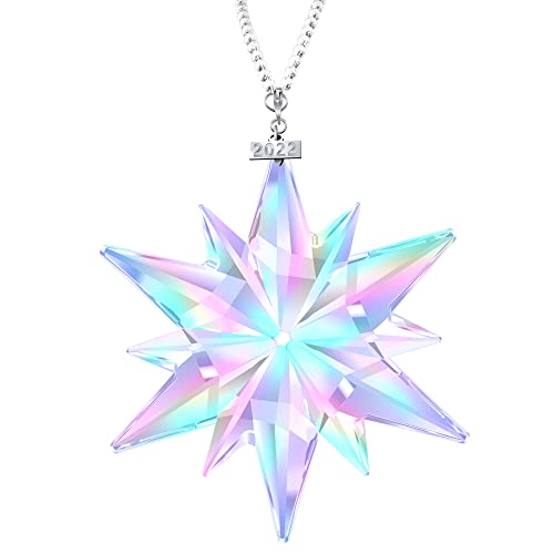 Fancyoung Crystal Snowflake Pendant Snow Ornaments 2022 Party Window Decor Christmas Decoration Wedding Hanging Ornament, Multicolor #TOP14