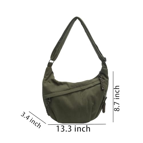 Image of Crossbody Nylon Crescent Bag for Women - Lightweight Small Hobo With 2 Pack Inner Dumpling Bag - Casual
