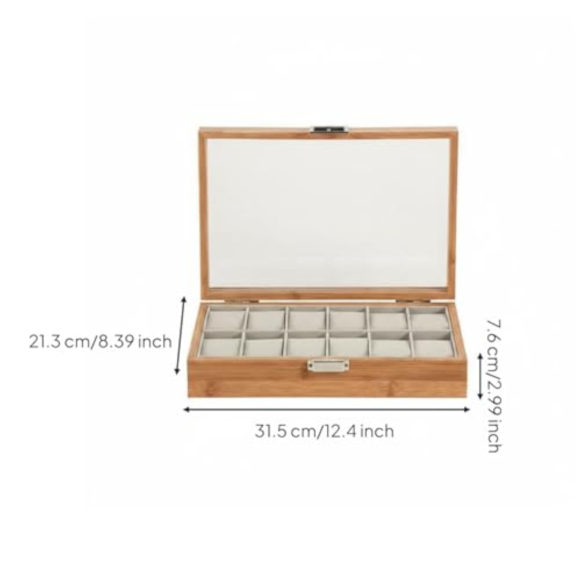 Bamboo Watch Display Case with 12 Slots