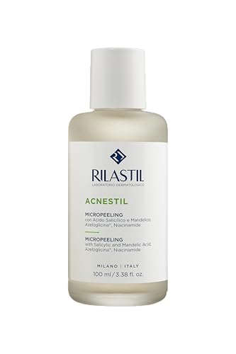 Rilastil Acnestil Micropeeling, Peeling Intensivo Viso con Acido Salicilico, Lozione Esfoliante Antimperfezioni e Purificante, per Pelli Impure con Tendenza Acneica, Confezione da 100 ml