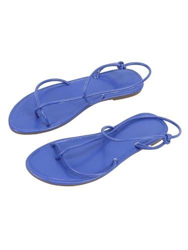 Image of GORGLITTER Women's Summer Sandals 2026 Strappy Slingback Flats Dressy Cute Beach Vacation Slides