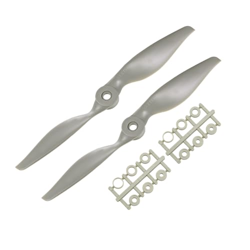 uxcell RC Propellers CW 8x6 Inch 2-Vane for Airplane Nylon Gray 2Pcs with Adapter Rings