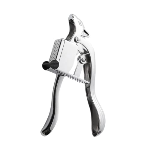 KOCKSHION 松鼠型手動ガーリックプレス ステンレス製 キッチン用生姜 ニンニク潰し器 便利な手動調理ツール 家用調味料作りに