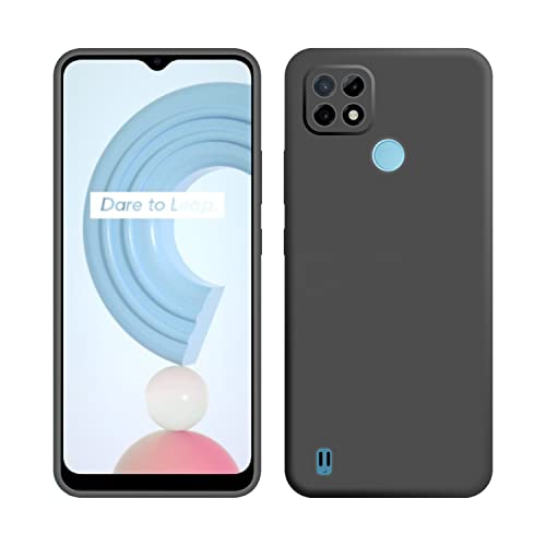 Image of Case Creation Compatible with Realme C21 2021 Back case, Realme C21 Slim Flexible Smart Look case with 360 Camera All Angle Protection (Pure Black)