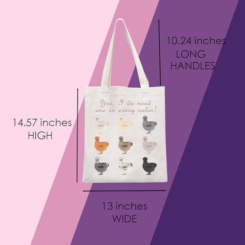 Bolso tote divertido con diseño de gallina Silkie, regalo para dueños y amantes de las gallinas Silkie, para agricultores miniatura 3