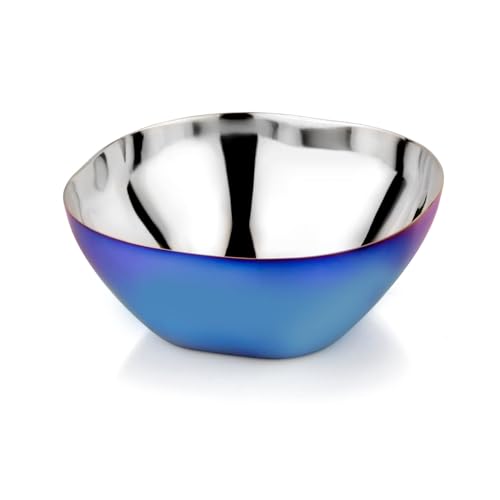 Image of Ahimsa Stainless Steel Kids Bowl, Durable Pediatrician Designed Toddler Snack Bowls, 12oz, Premium Non Toxic Metal, Easy to Clean & Dishwasher Safe, Blue