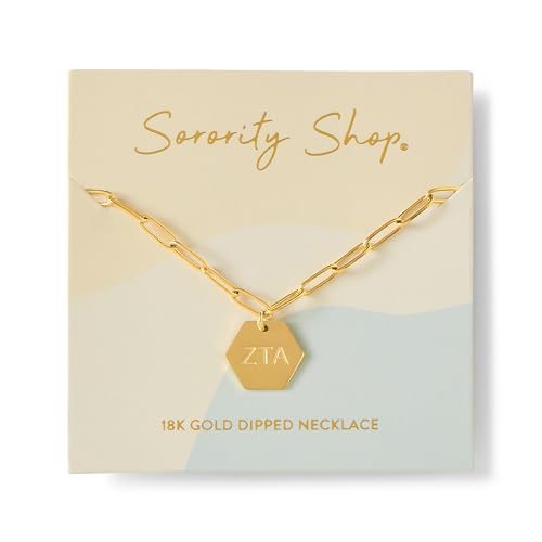 Sorority Shop Gold Plated ZTA Paperclip Necklace, 18k - Women's Sorority Gifts, Zeta Tau Alpha2