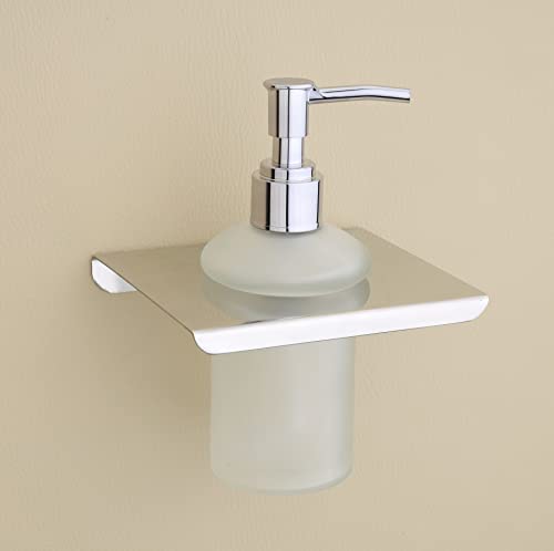 Image of iSTAR 304 Stainless Steel Stand and Glass Liquid Soap Dispenser for Bathroom and Wash Basin Hand wash Dispenser Bathroom Accessories (Chrome Finish)