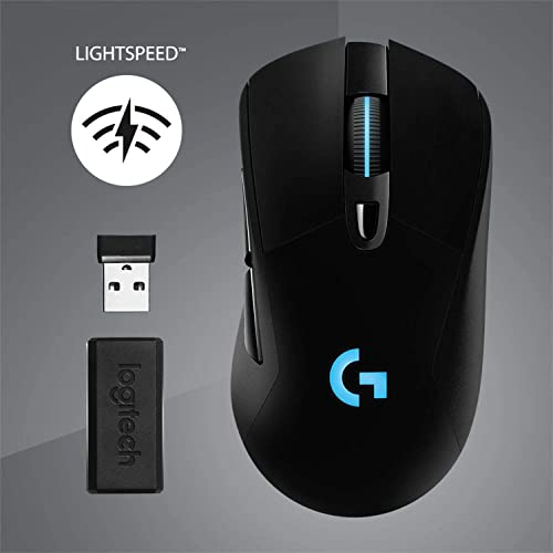 Logitech G G703 LIGHTSPEED Mouse Gaming Wireless, Sensore HERO 25K, LIGHTSYNC RGB, POWERPLAY-compatibile, Leggero 95 g e 10 g Opzionale, 25600 DPI, PC-Mac, Nero - Immagine 2