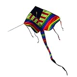 Fácil de volar. Esta es una cometa clásica con colores brillantes que los principiantes pueden volar fácilmente. Todo está listo y listo para despegar.