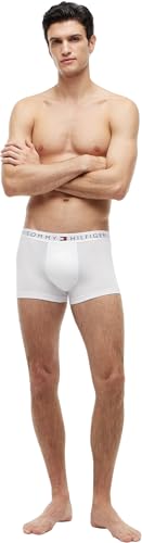 Tommy Hilfiger Herren 3er Pack Boxershorts Trunks mit Logobund, Mehrfarbig (Grey Htr/White/Desert Sky), L – Ansicht 5