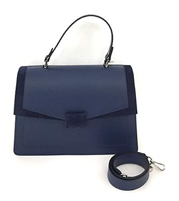 Loristella, 1.2194. Mati, Blu Borsa a mano con tracolla removibile in pelle
