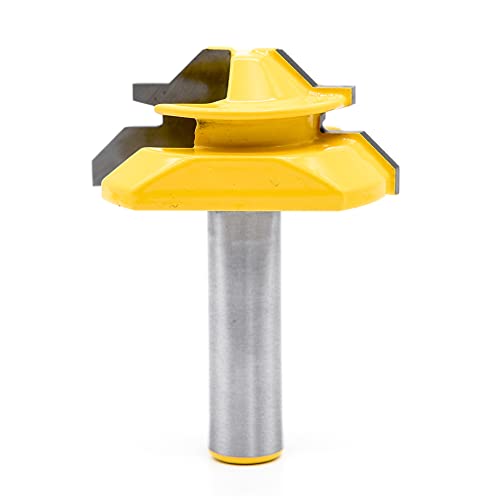 Sinoprotools Verleimfräser Gehrung Verleimfräser Oberfräse 45° Lock Miter Router Bit Holzbearbeitung Schneidwerkzeug für Graviermaschine Trimmmaschine Cover