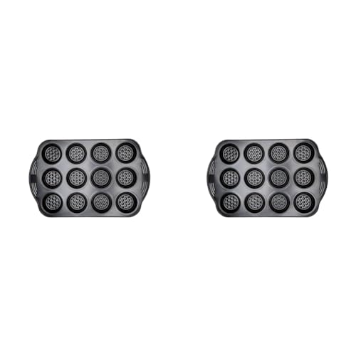 PRESTIGE - Aerolift - Muffin Tins Non Stick 12 Cup - Non Stick Bakeware - Cushion Base - Fridge Freezer and Dishwasher Safe - Carbon Steel - 41 x 27 x 4 cm (Pack of 2)