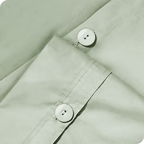 Bare Home 100% Organic Cotton Full/Queen Duvet Cover Set - Crisp Percale Weave - Lightweight & Breathable - Cooling Duvet Cover Set (Full/Queen, Willow) #TOP3