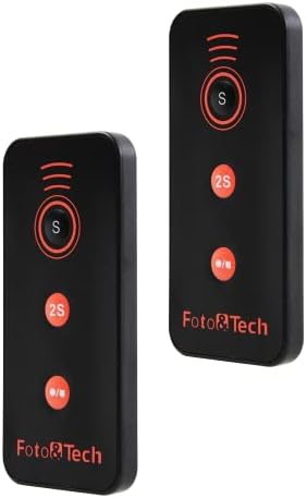 Foto&Tech IR Wireless Remote Control with Video Photo Modes Compatible with Sony A7R IV III II A7III A9 A7 A7R A7S A6600 A6500 A6400 A6300 A6000 A65 A77 A99 A900 A700 A580 NEX-7 NEX-6 (2 Pieces)