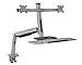 Mount-It! Stand Up Workstation with Dual Monitor Mount - Standing Desk Converter with Height Adjustable Keyboard & Counterbalance Monitor Arm